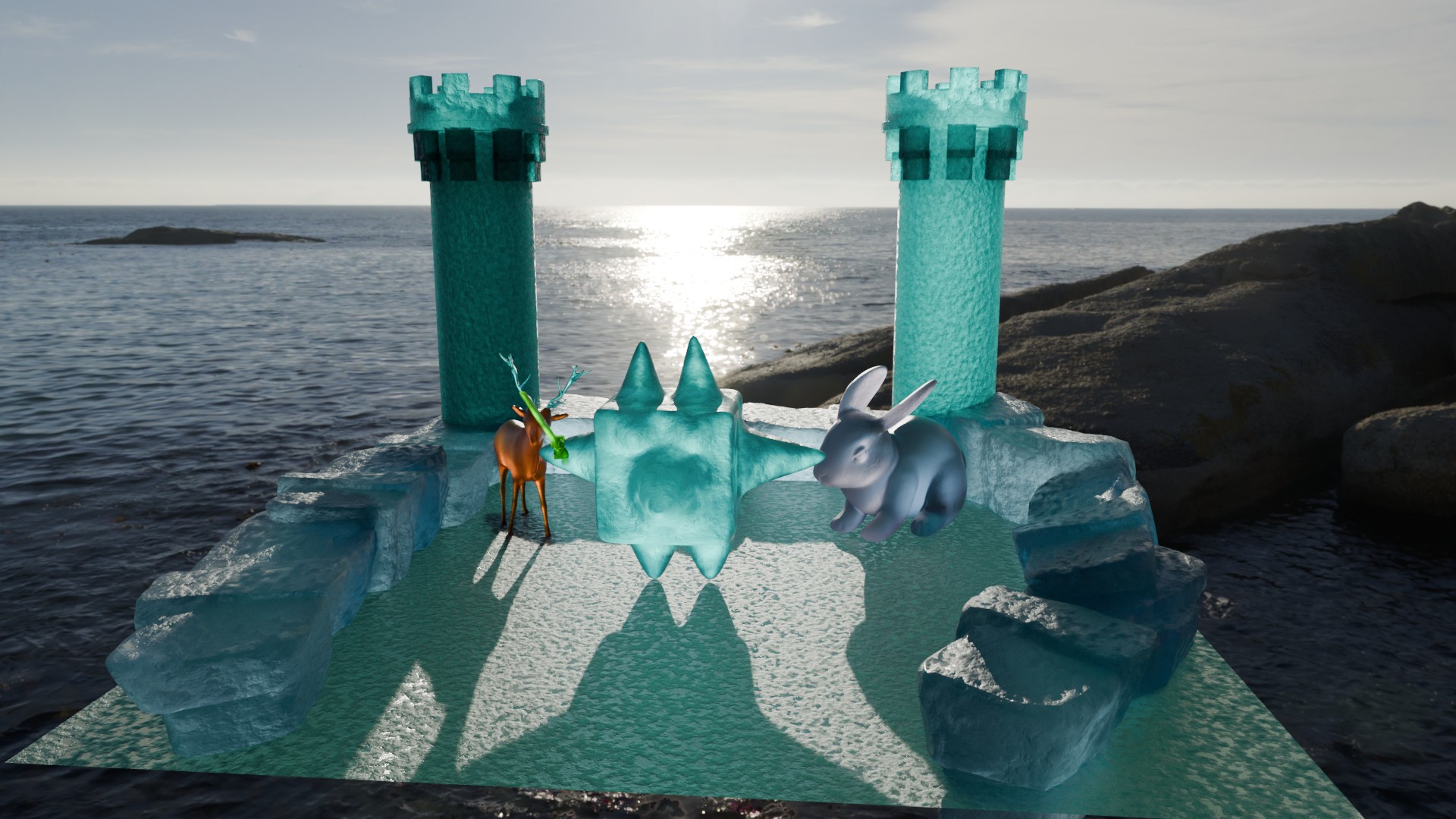 Escena 3D con iluminación HDRI